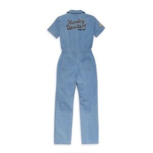 Harley Davidson Industrial blue Denim Coverall Jumpsuit Women's Size medium